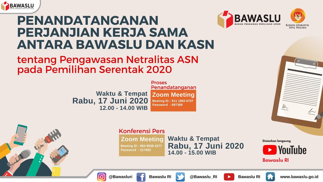 Penandatanganan Nota Kesepahaman antara Bawaslu dengan Kemenkes